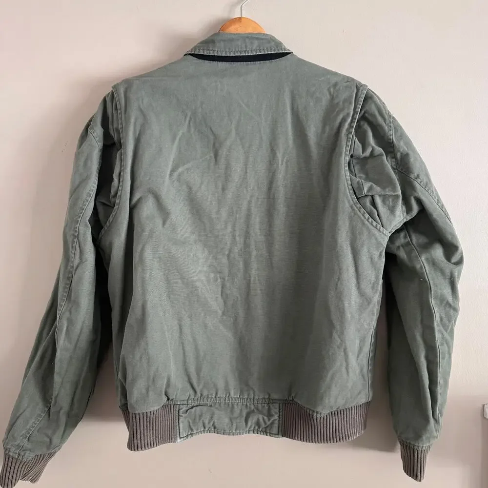 Harley Davidson Reversible Embroidered Canvas Bomber Jacket Black Size Medium - Picture 9 of 9